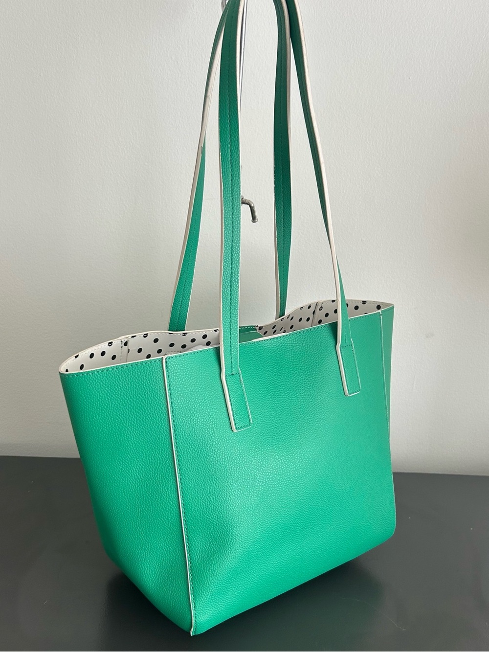 Tommy Bahama Green Reversible Tote Bag Carryall structured tote - Picture 10 of 11